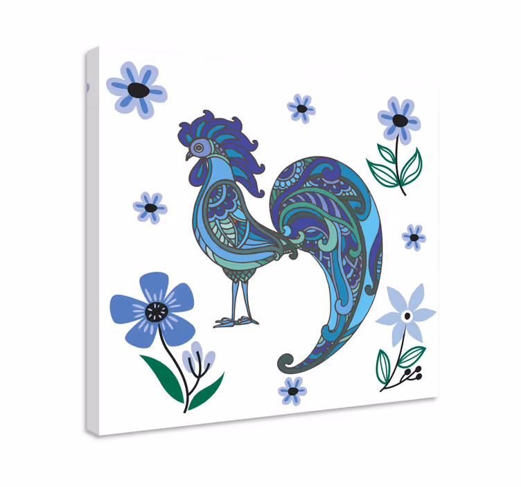 Slika na platnu životinje Šarena skulptura pijetla - TenStickers