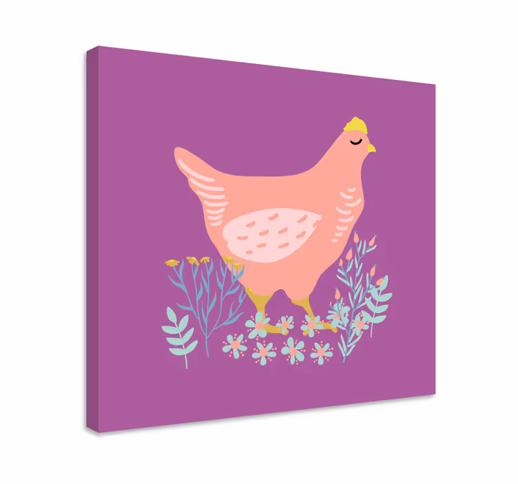 Slika na platnu životinje šarmantna ružičasta koka - TenStickers