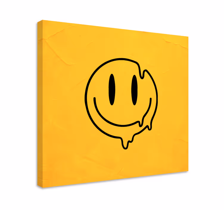 Tekuća ikona smajlija grafike na platnu - TenStickers