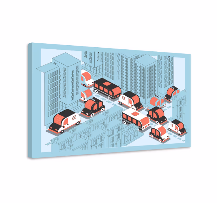 Slika na platnu gradova urbana prometna scena - TenStickers