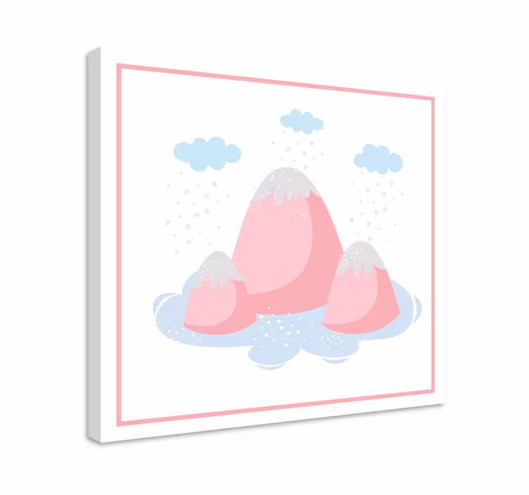 Slika na platnu elegantan ružičasta planinska scena - TenStickers