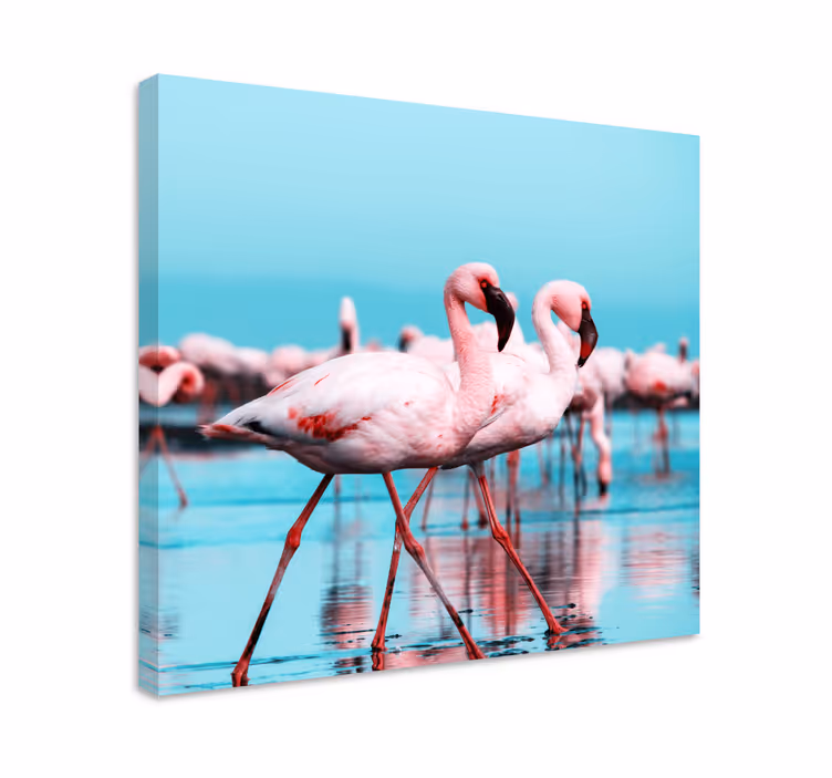 Slika na platnu ptica veličanstveni ružičasti flamingosi - TenStickers
