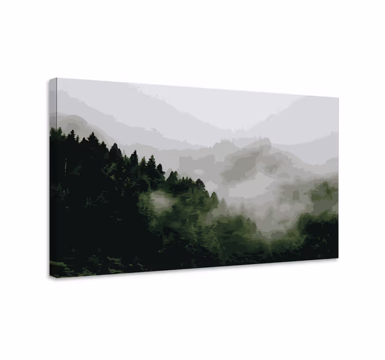 Slika na platnu krajolici magloviti planinski šuma - TenStickers