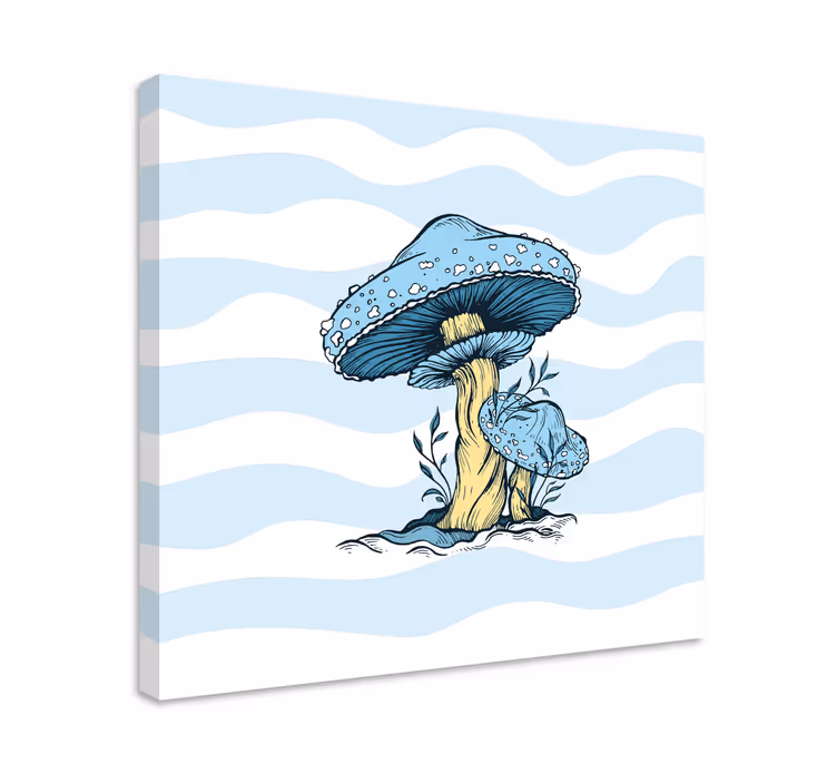 Ilustracija plave gljive kuhinjski zidni ispis - TenStickers