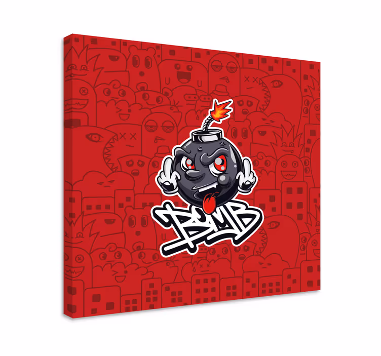 Slika na platnu drugi tekst emoji crtića bombe - TenStickers