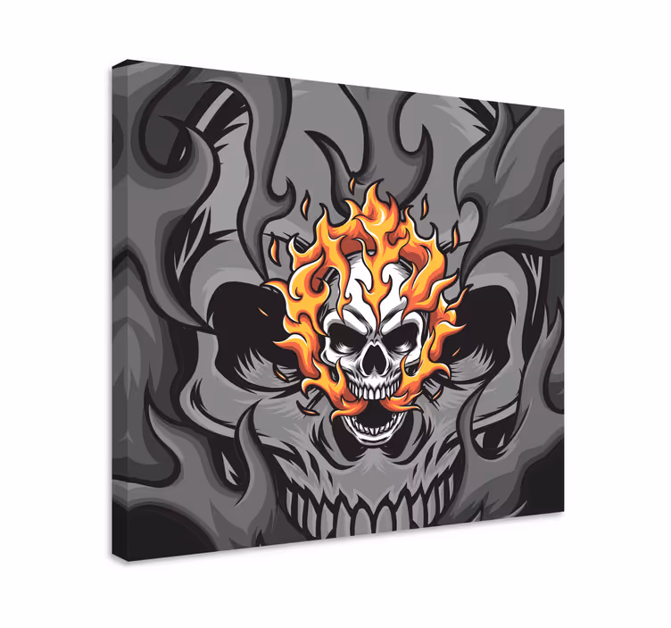 Slika na platnu lubanja s plamenovima - TenStickers