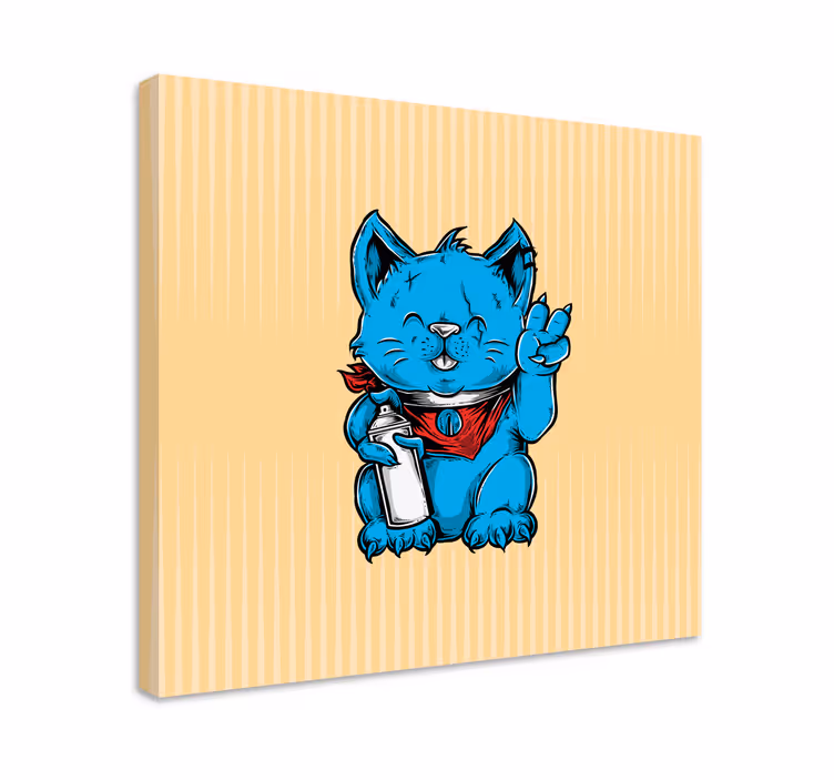 Slika na platnu mačke razigrana plava mačka - TenStickers