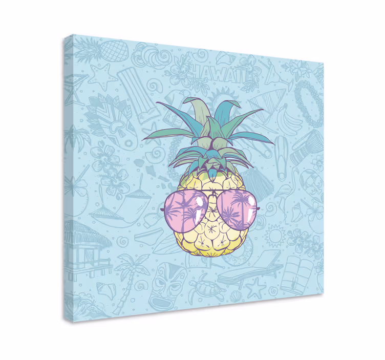 Slika na platnu voće ananas s naočalama - TenStickers