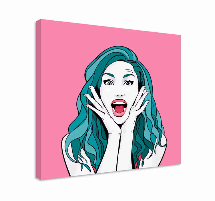 žena koja vrišti u pop art stilu moderno platno - TenStickers
