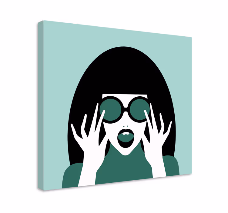 Slika na platnu ljudi i likovi elegantna žena u naočalama - TenStickers