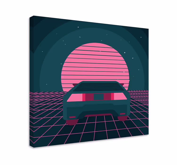 Slika na platnu moderna scena retro automobila - TenStickers