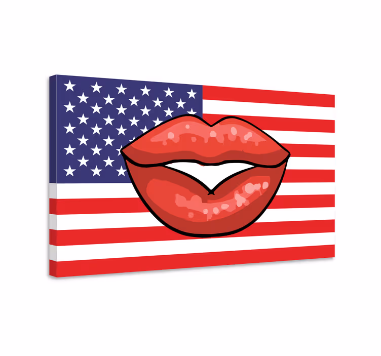 Slika na platnu berba usne na zastavi - TenStickers