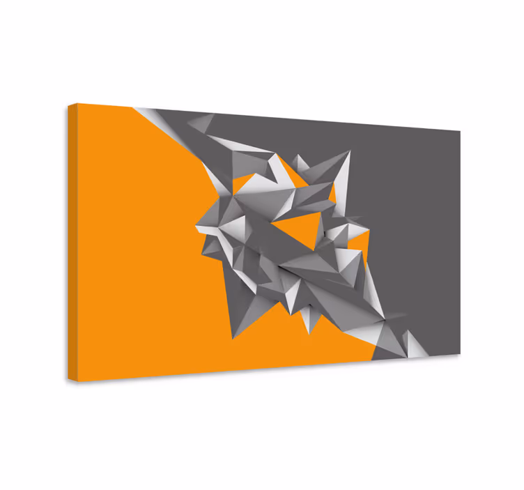 Sivi i narančasti geometrijski 3d otisci platna - TenStickers