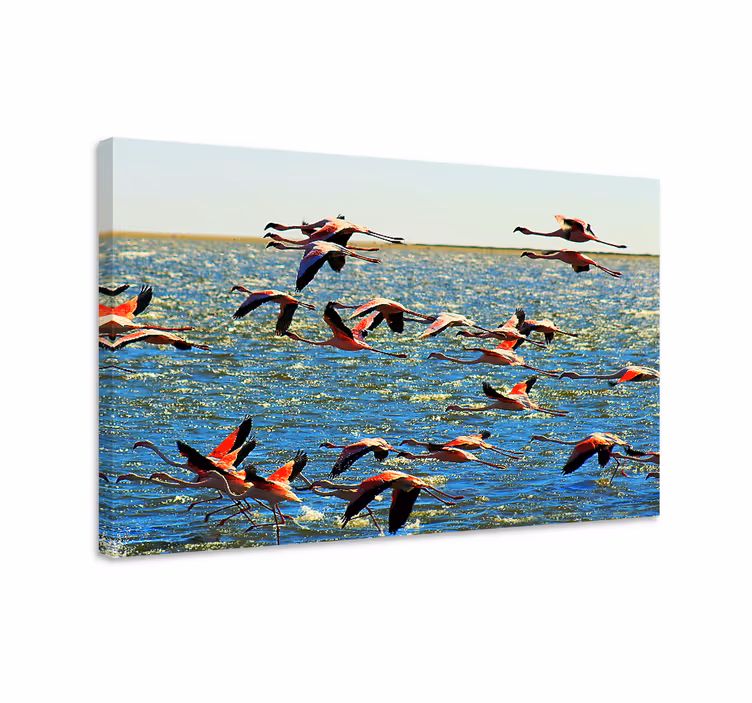 Slika na platnu ptica flamingosi u letu - TenStickers