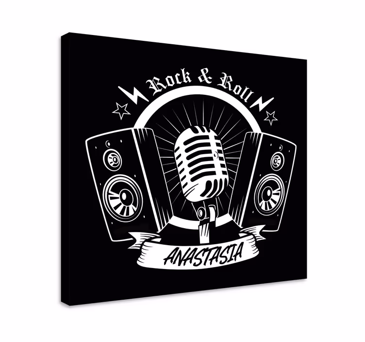 Slika na platnu muzika dizajn retro mikrofona - TenStickers