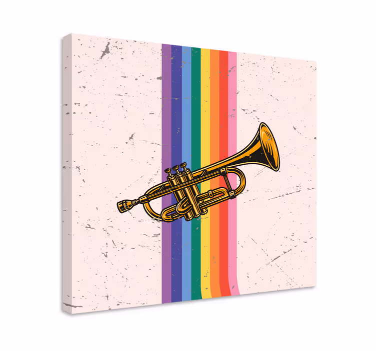Slika na platnu muzika truba s linijama - TenStickers