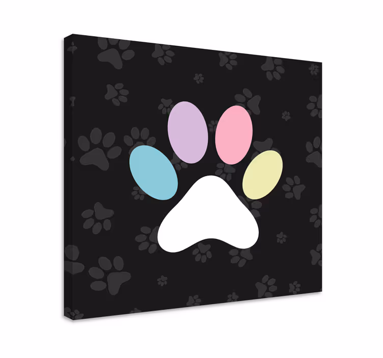 Slika na platnu psi šarena šapa - TenStickers