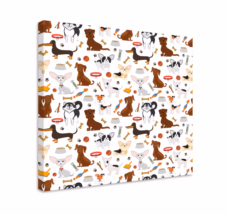 Slika na platnu psi razigrana kombinacija štenaca - TenStickers