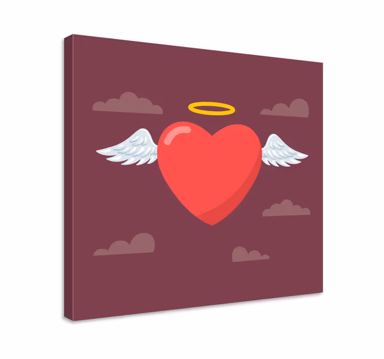 šarene slike srca anđela na platnu - TenStickers