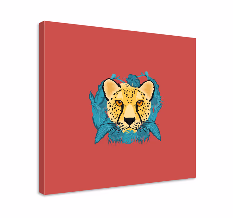 Slika na platnu životinje gepard s lišćem - TenStickers