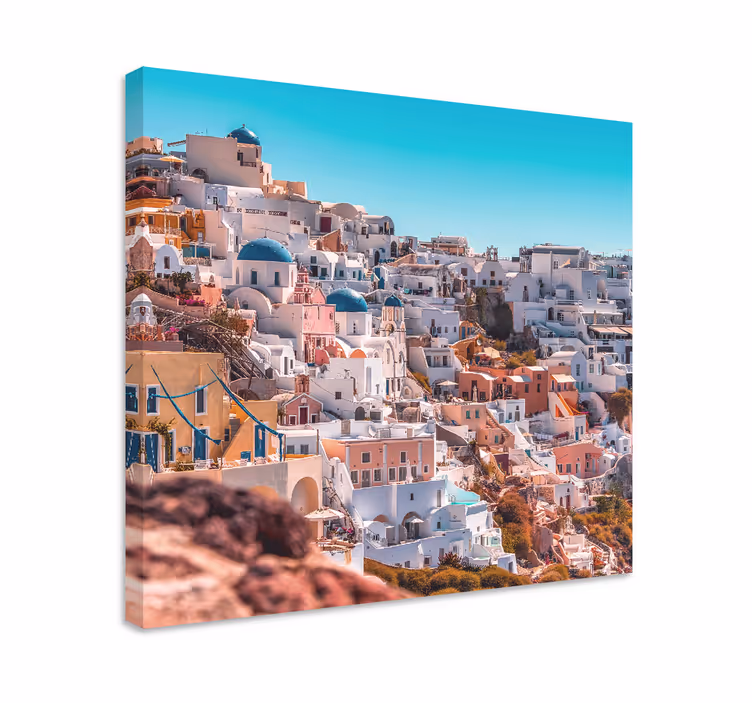 Slika na platnu gradova santorini slikoviti pogled - TenStickers