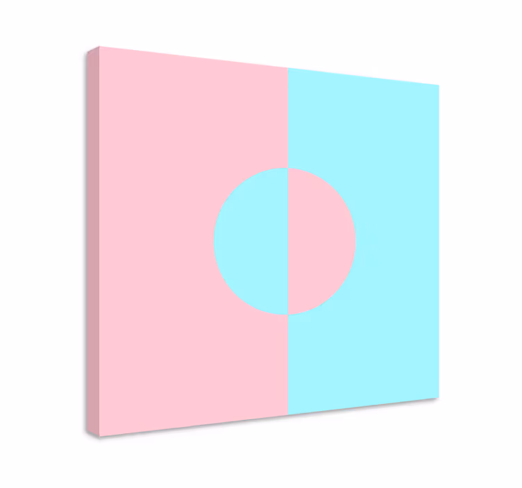 Slika na platnu geometrijski krug i razdijeljeno - TenStickers