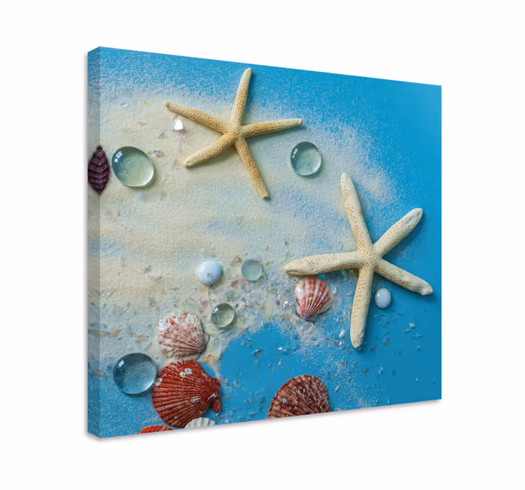 Morske zvijezde na šarenom pijesku 3d otisci platna - TenStickers