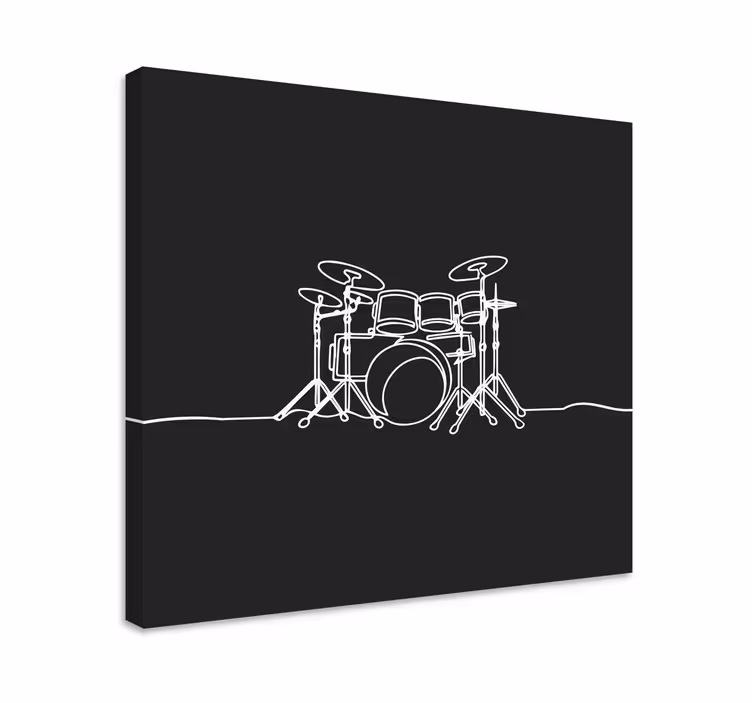 Line art bubanj elegantan dizajn glazba platno - TenStickers