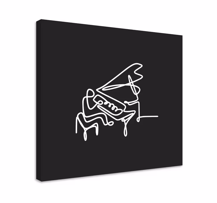 Pianist line art design glazba slika na platnu - TenStickers