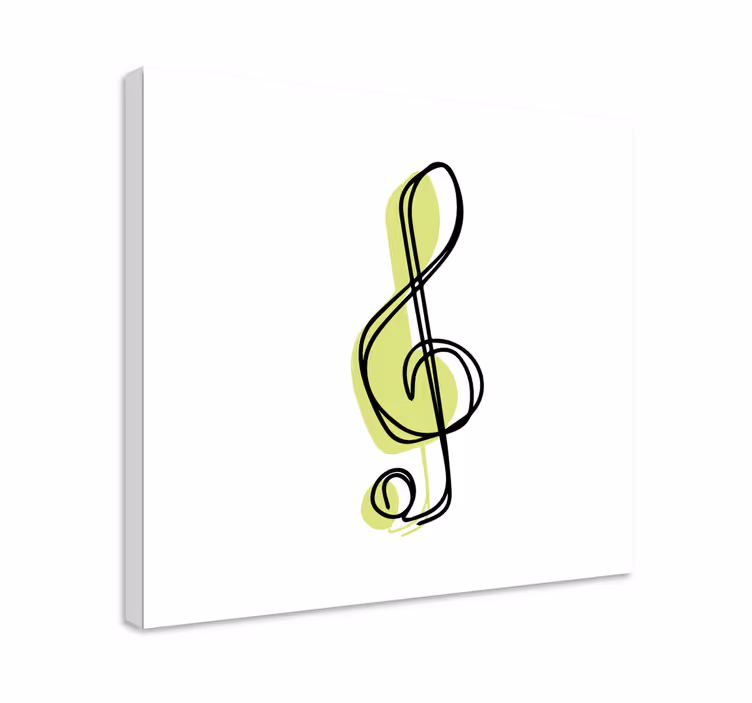Slika na platnu muzika kontura muzičkog ključa - TenStickers