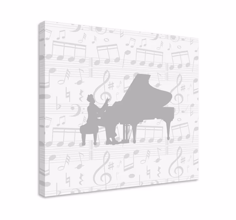Slika na platnu muzika silueta klavirskih melodija - TenStickers