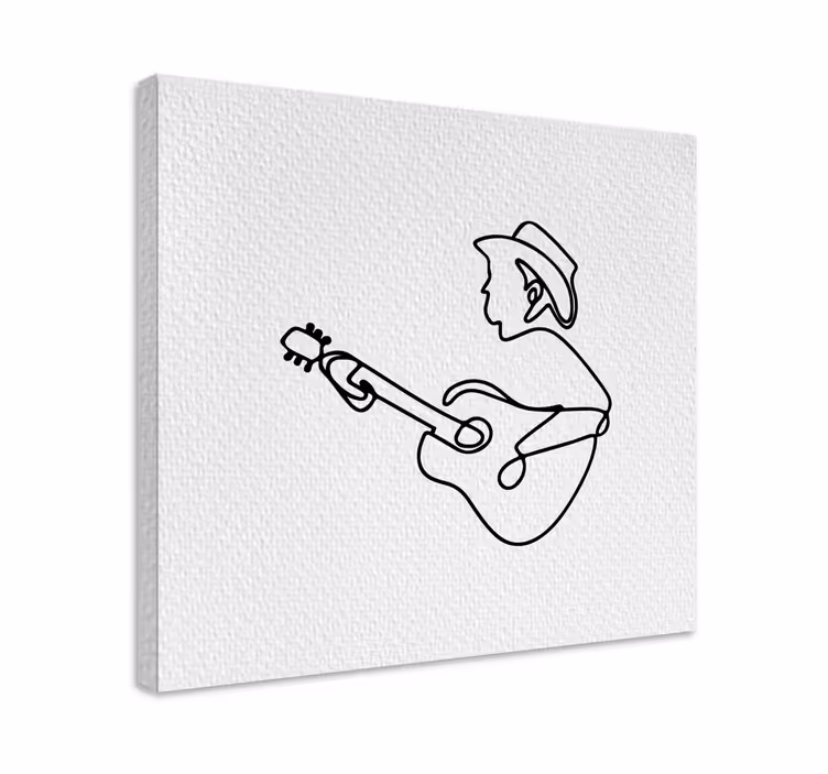 Slika na platnu muzika svirajući cowboy na gitari - TenStickers