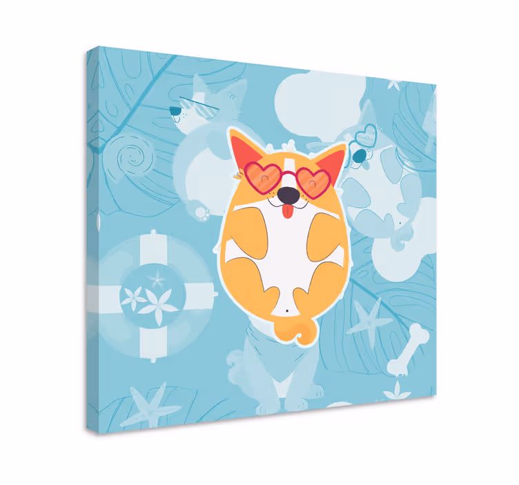 Slika na platnu psi Šarmantni corgi u opuštanju - TenStickers