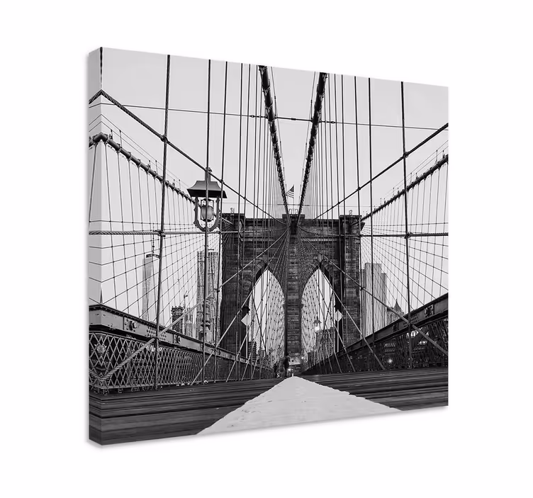 Crno-bijeli brooklynski most 3d print na platnu - TenStickers