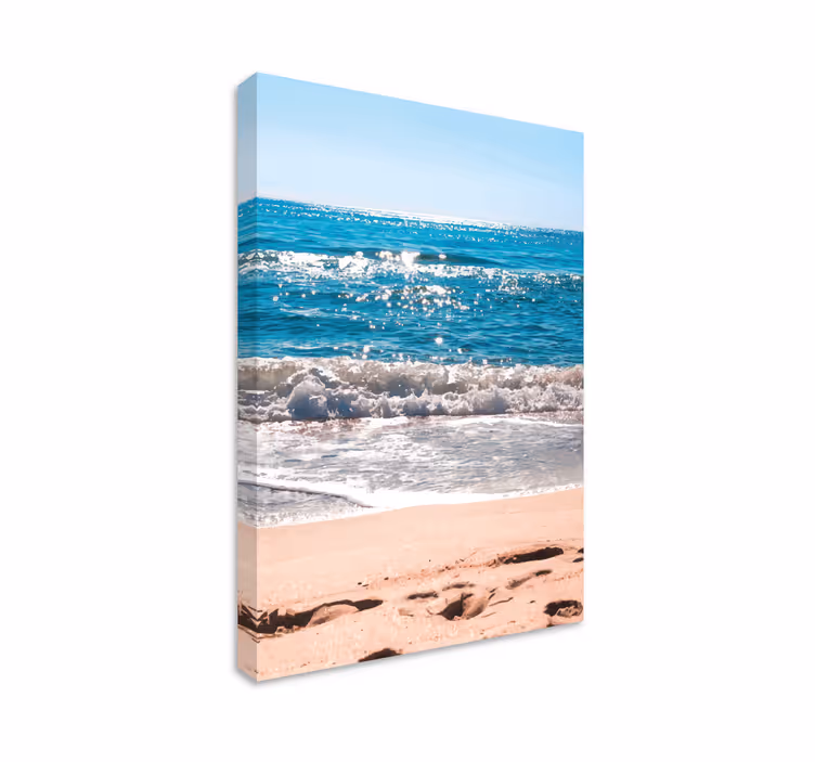 Mirna plaža na sunčanom danu krajobraznog platna - TenStickers