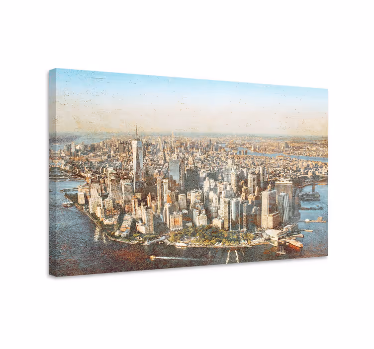 Slika na platnu gradova pogledu iz zraka manhattana - TenStickers