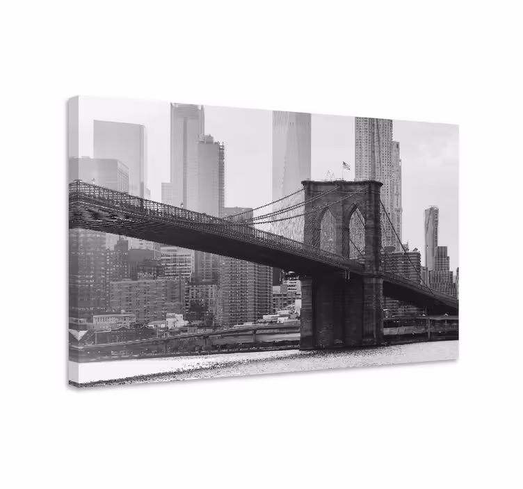 Crno-bijeli otisci na platnu grada brooklyn - TenStickers