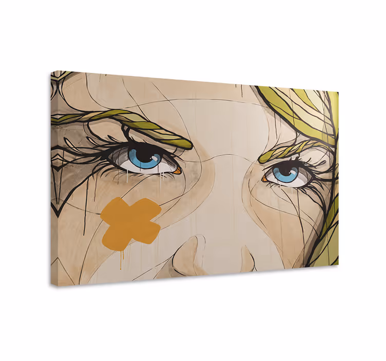 Slika na platnu ljudi i likovi izražajni ženski portret - TenStickers