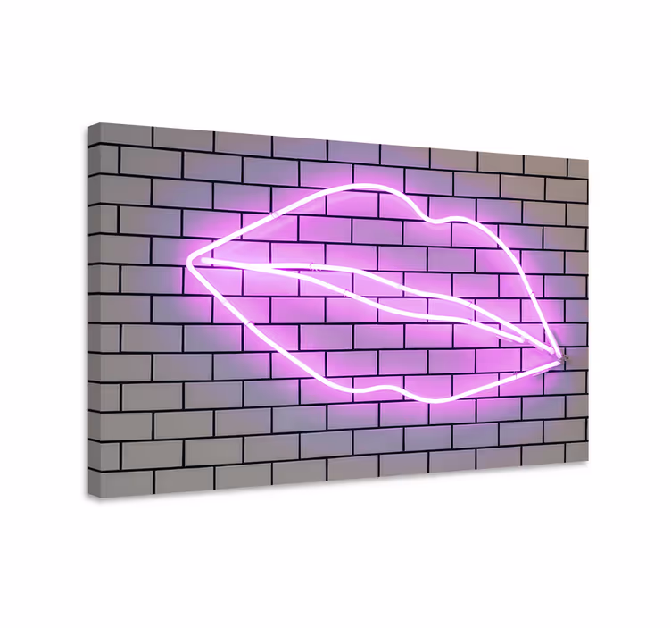 Slika na platnu motivacijski kiss neonski znak - TenStickers