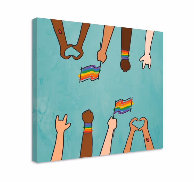 Slika na platnu motivacijski jedinstvo u rukama - TenStickers