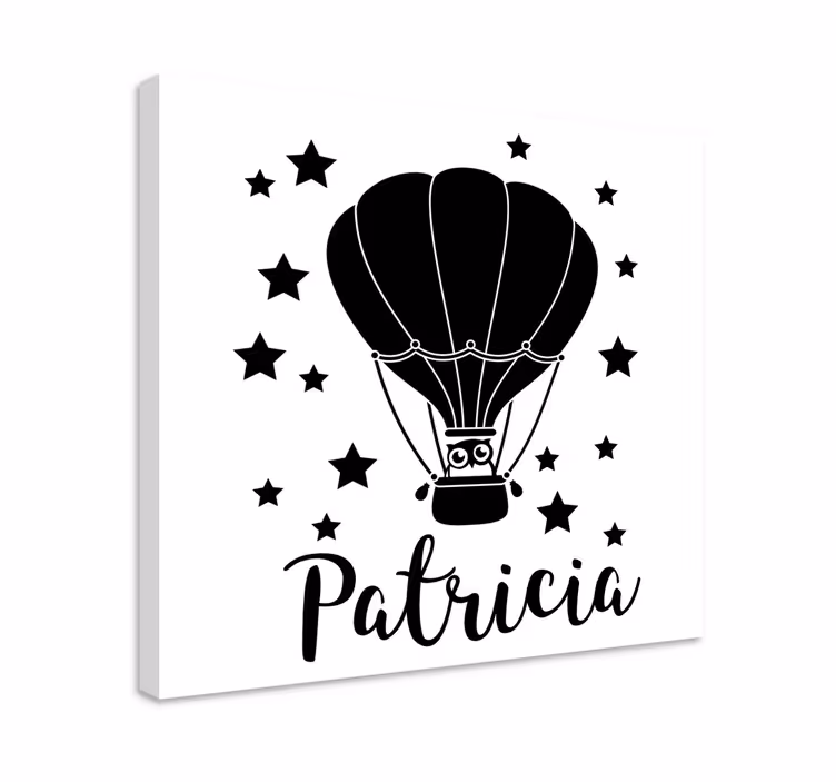 Slika na platnu ljudi i likovi u balonu na vrući zrak - TenStickers