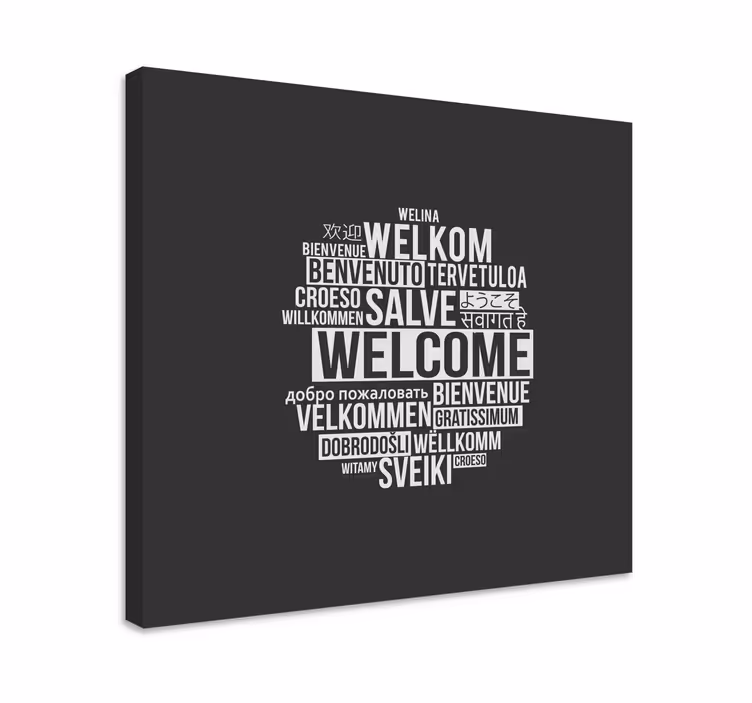 Slika na platnu citati globalna poruka dobrodošlice - TenStickers