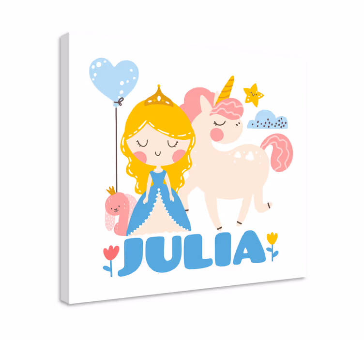 Slika na platnu djeca princeza s jednorogom - TenStickers