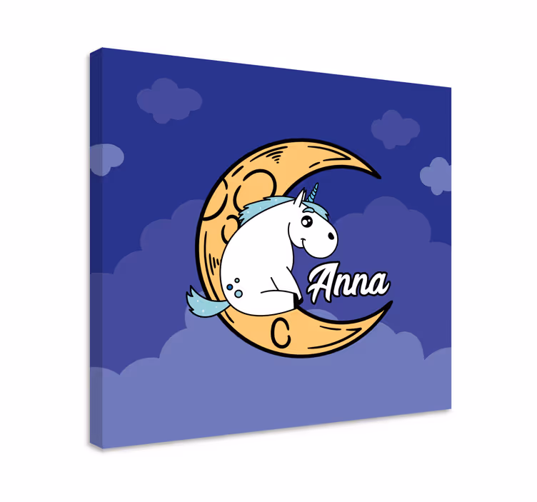 Slika na platnu jednorog mjesečeva scena - TenStickers