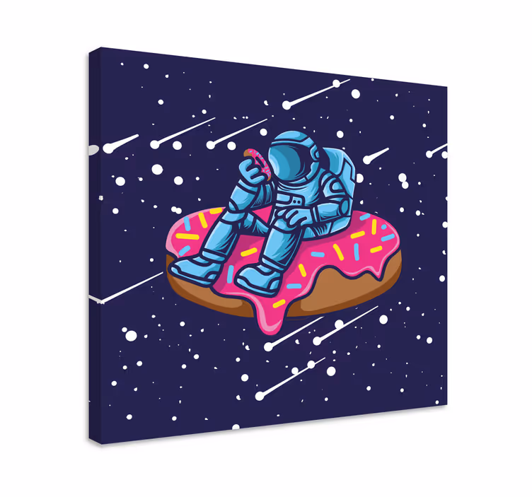Astronaut donut lover otisak na zidu spavaće sobe - TenStickers