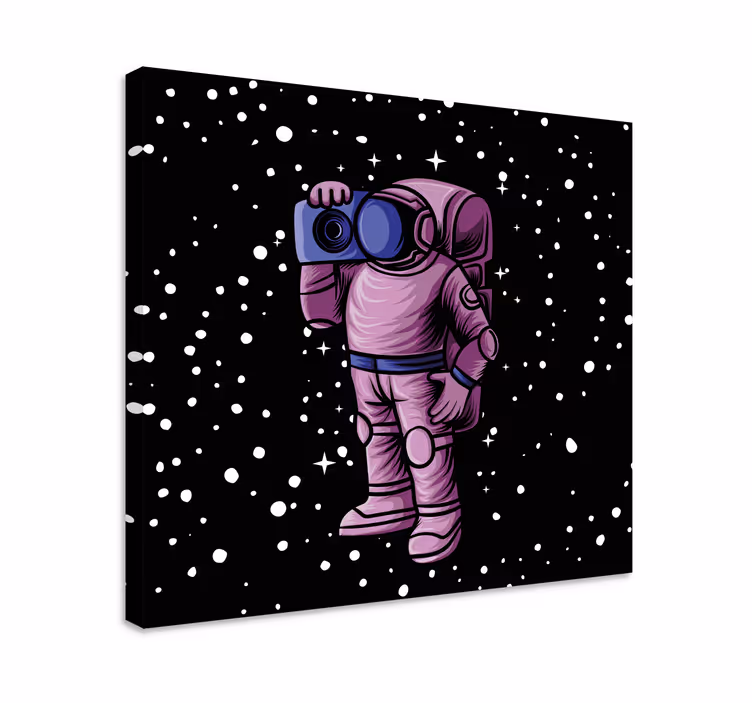 Slika na platnu video igre astronaut koji hvata zvijezde - TenStickers