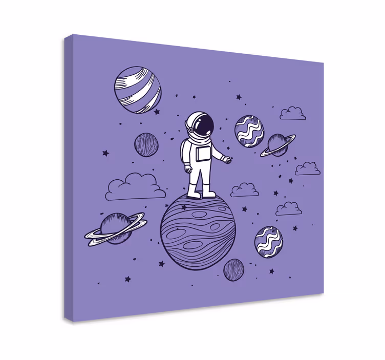 Slika na platnu video igre astronaut u istraživanju svemira - TenStickers