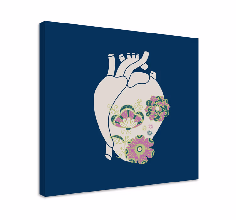 Slika na platnu sažetak cvjetni dizajn srca - TenStickers