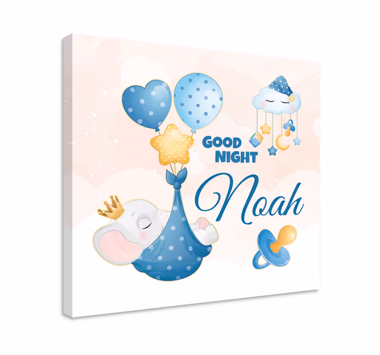 Slika na platnu vrtić dobar noć slon - TenStickers