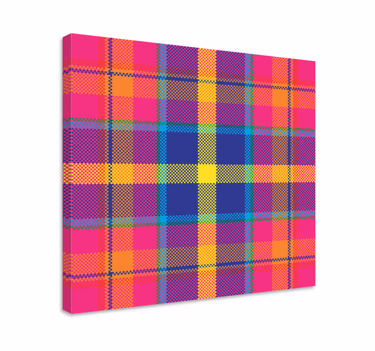Slika na platnu geometrijski šareni kockasti uzorak - TenStickers